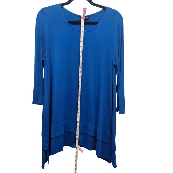 Eileen Fisher Lightweight Viscose Jersey Round Neck Tunic Top Size S Blue - Picture 12 of 13